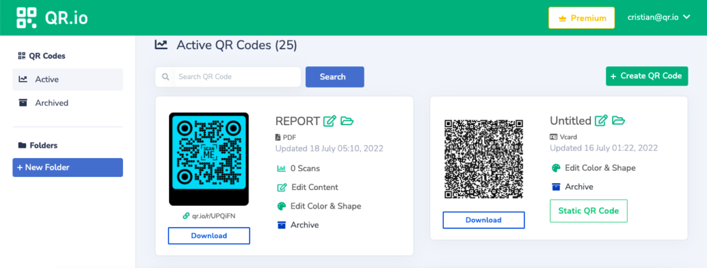Instructions on how to create a business card QR code