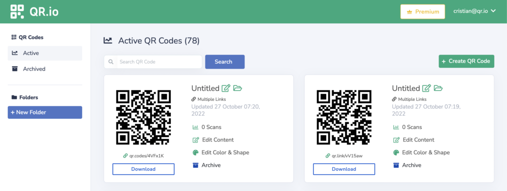 create qr code for multiple links