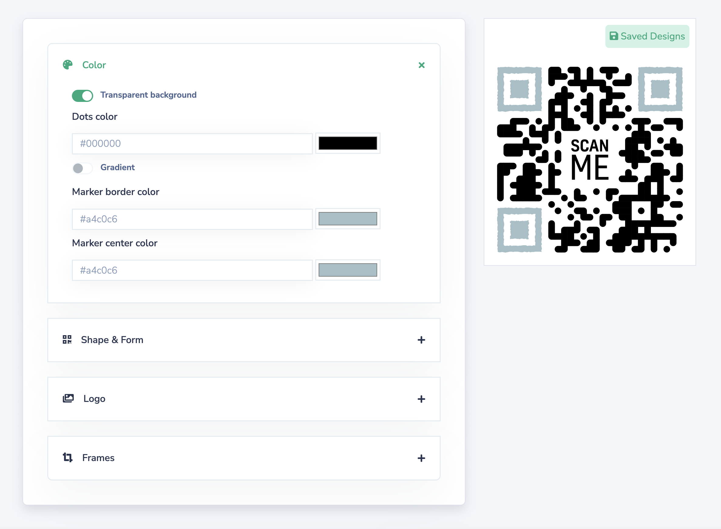 Customize QR Code Color & Shape