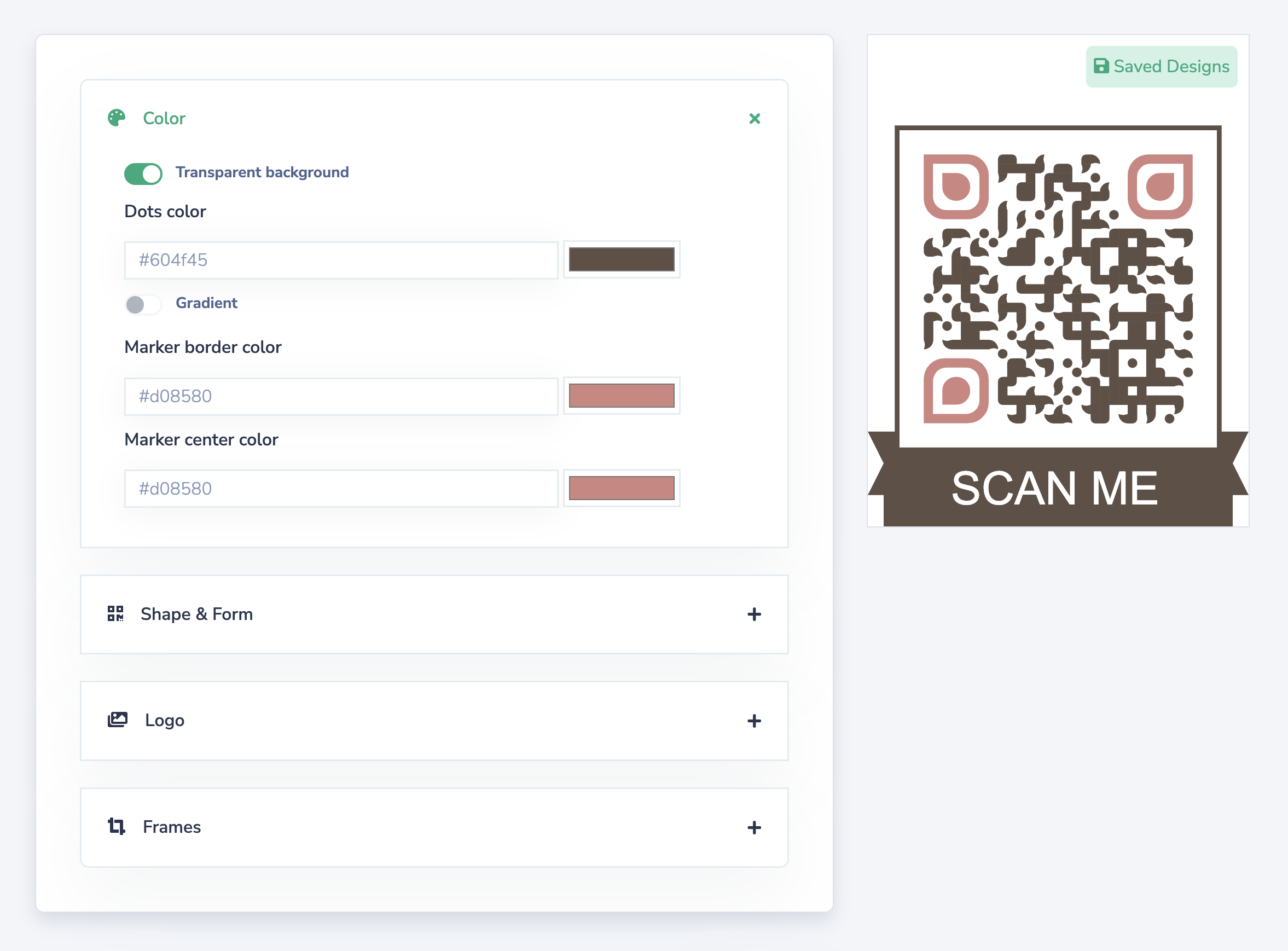 Customize QR Code Color & Shape