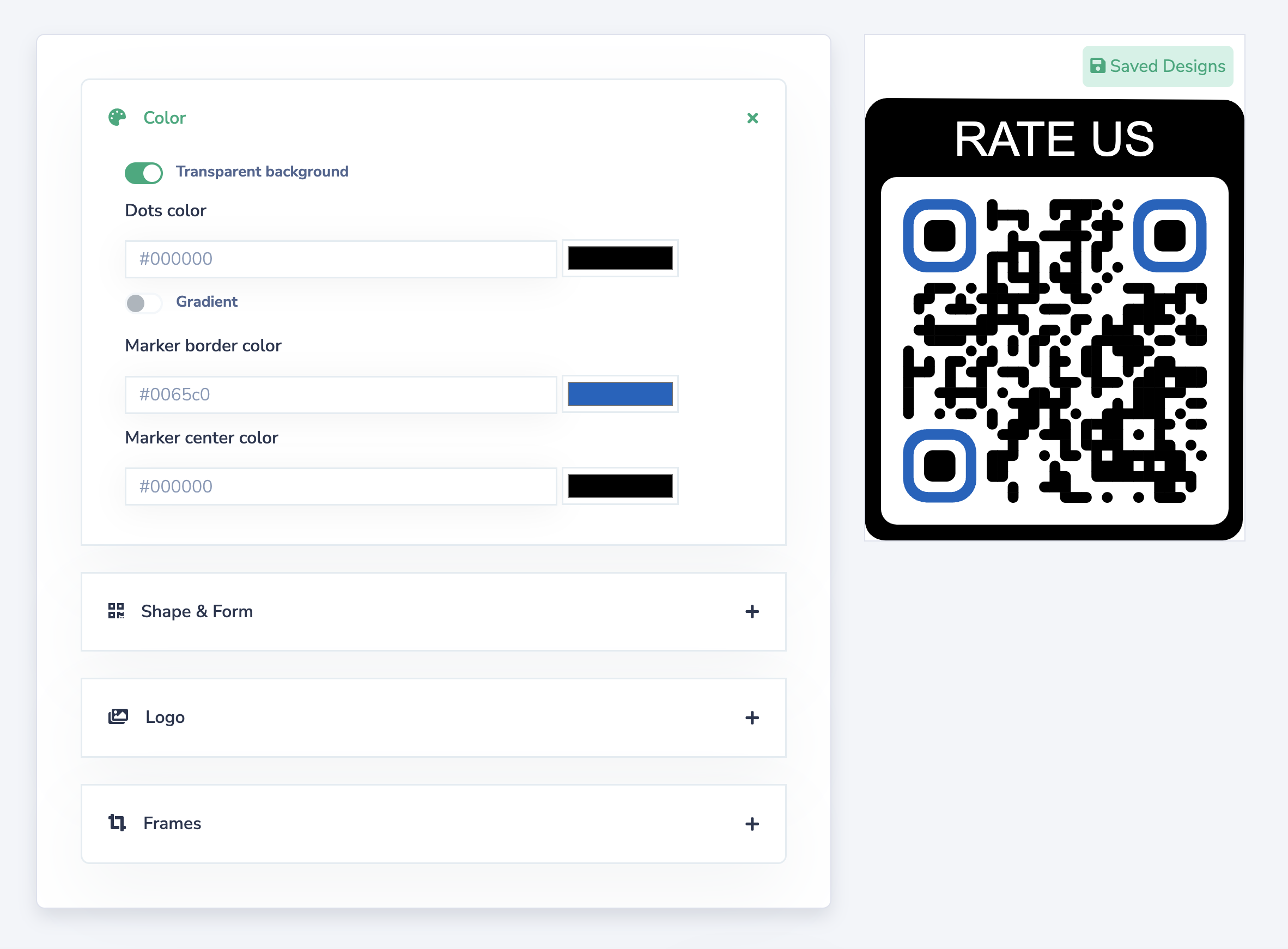 Customize QR Code Color & Shape