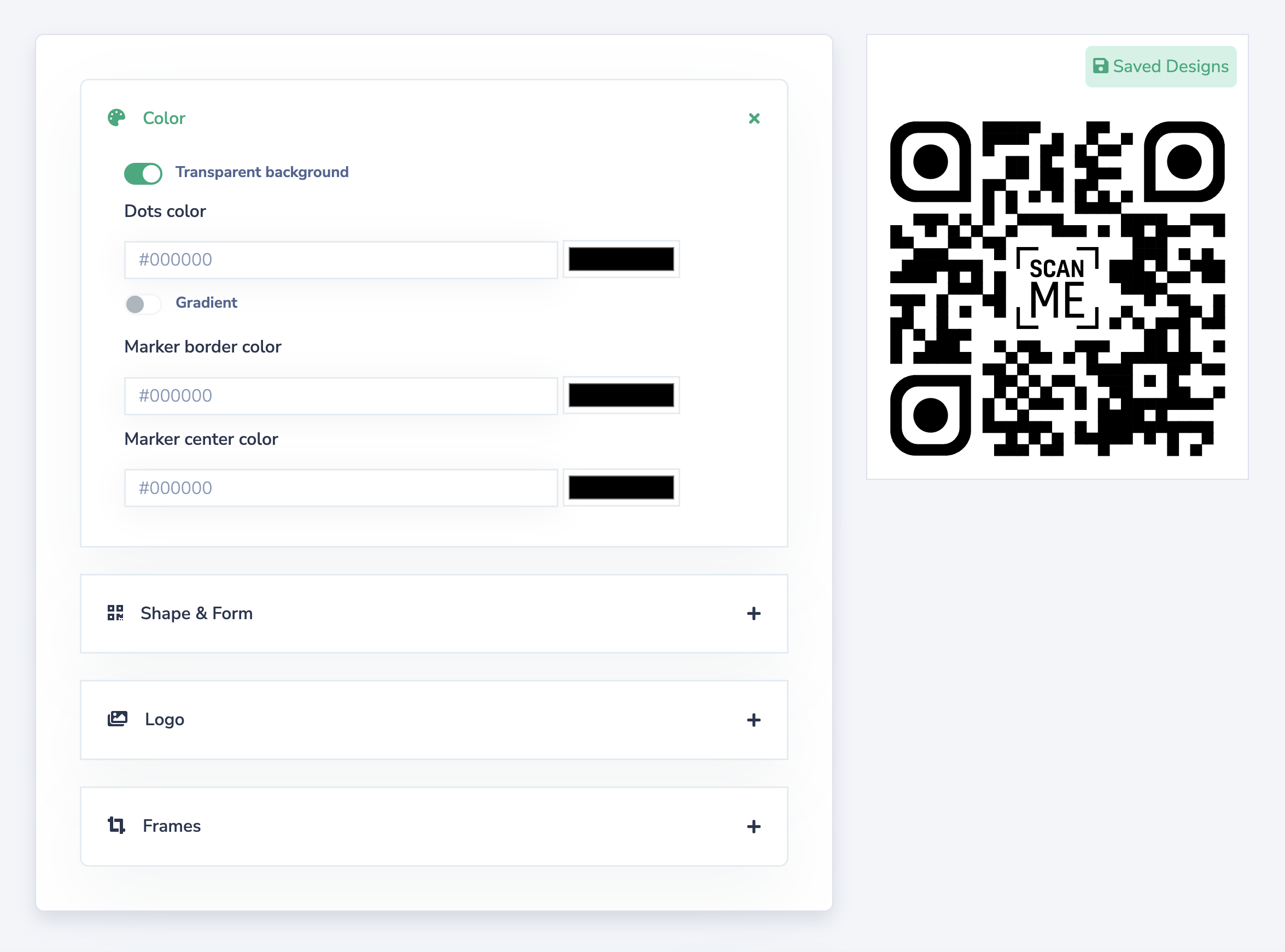 Customize QR Code Color & Shape